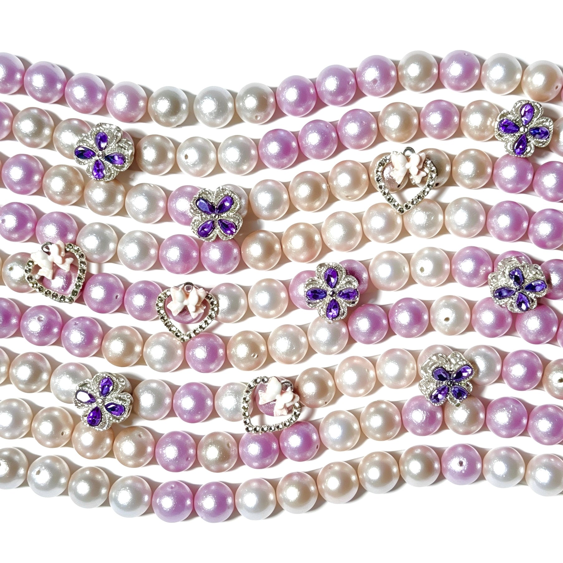 P535 Perlefait Coton - Poussière d'Étoiles Mauve 10mm