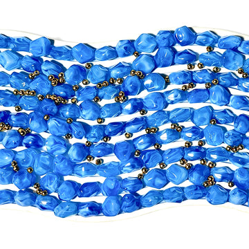 L596 Résine Losanges Polychromes Bleu Océane