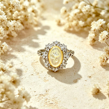 Bague Éphémère Floraison 7*10mm, en Nacre