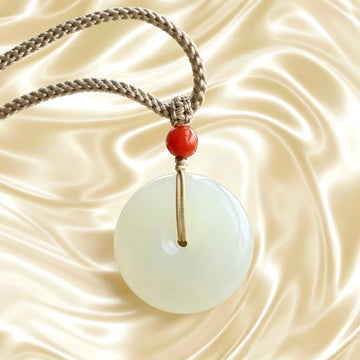 【BOGO】Pendentif anneau de paix en jade blanc de Hetian