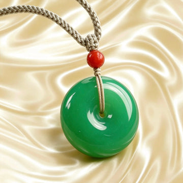 【BOGO】Pendentif anneau de paix en jade de Hetian vert pomme
