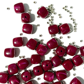 【Dernier 2 Sachets】L539 Résine Carrées Polychromes Prune 16*17mm