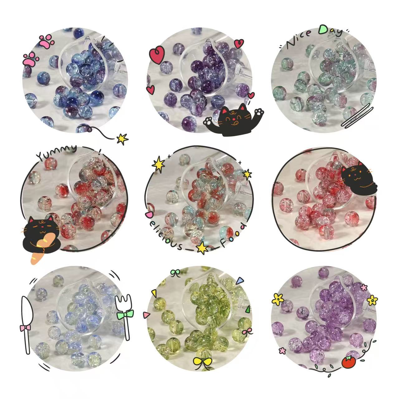 Livraison Gratuit-Sachets Perles en Verre