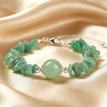 Perles porte-bonheur en gravats d'aventurine verte naturelle