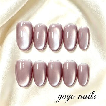 Faux ongles œil de chat violet