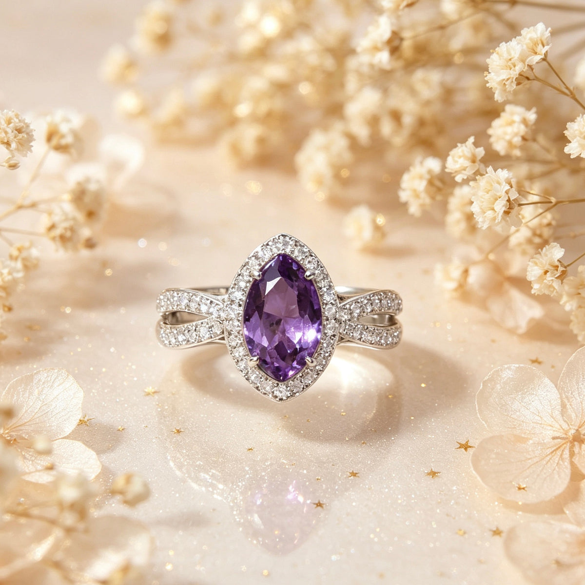 Bague Lumière de Lune Violette