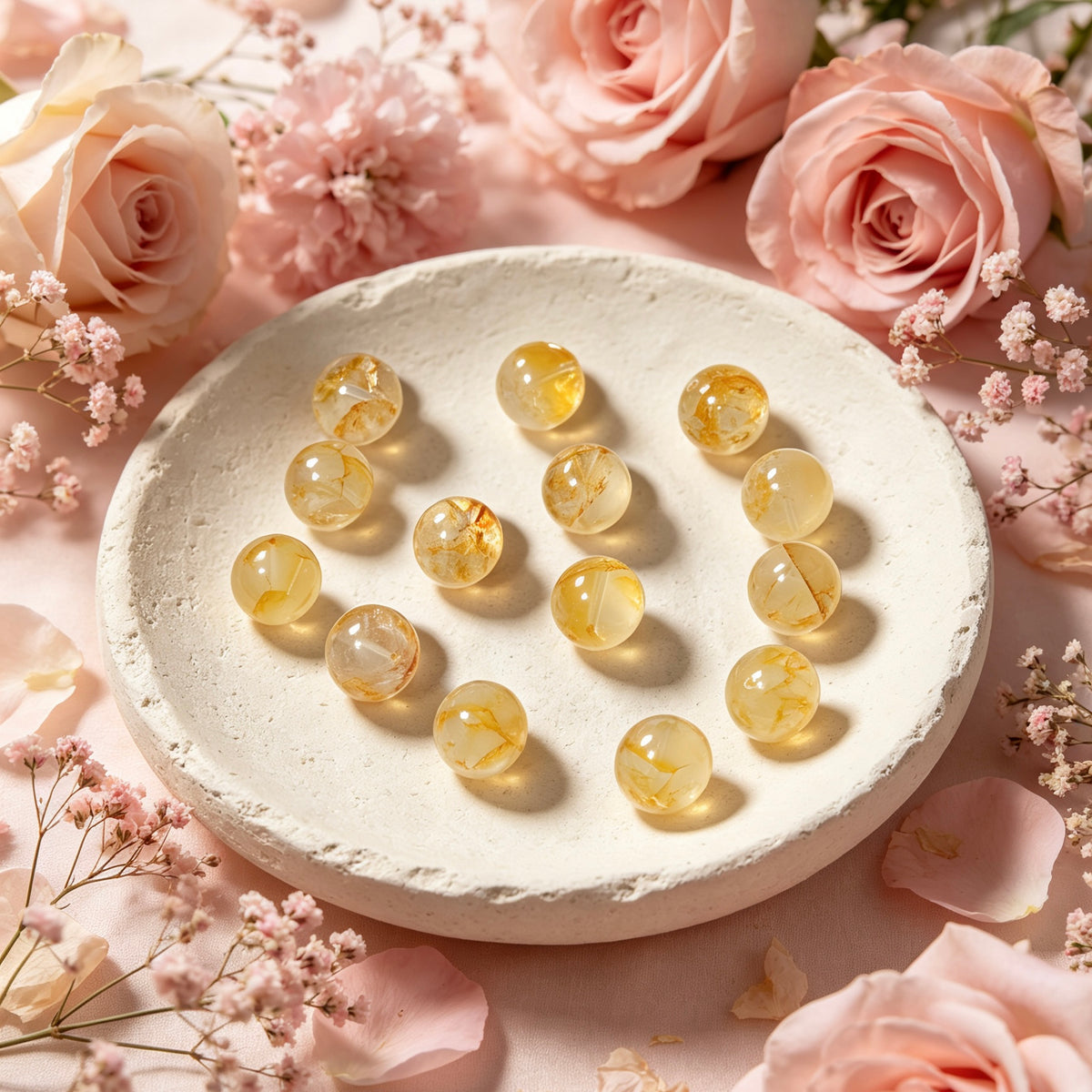C543 5A Cristal Éclat Floral Jaune 17mm