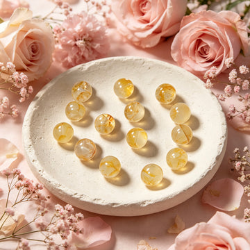 C543 5A Cristal Éclat Floral Jaune 17mm