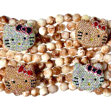 C500 Cristal Kitty Moka Bling 12mm