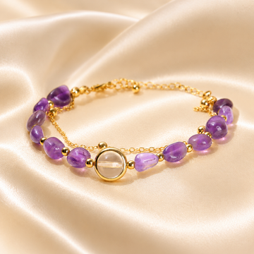 Bracelet en améthyste naturelle forme libre