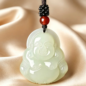 【BOGO】Pendentif Jade Bouddha au Sourire Éternel