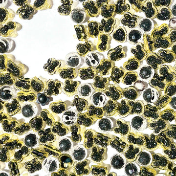 【BOGO】L349 Pendentif bonbon noir et or