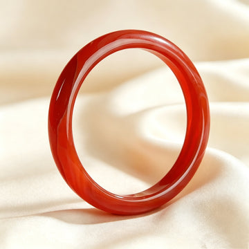 Bracelet en Agate Naturelle à Stries Rouges