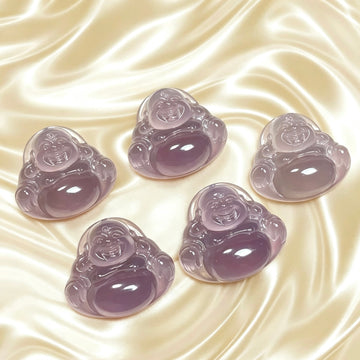 Bouddha en pierre de cornaline pourpre royale, agate violette